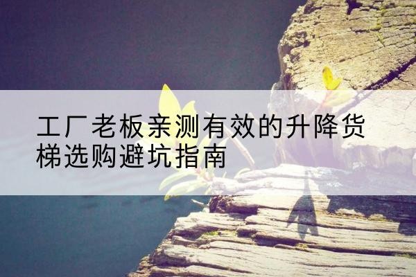 阳明升降货梯怎么选-工厂老板亲测有效的升降货梯选购避坑指南