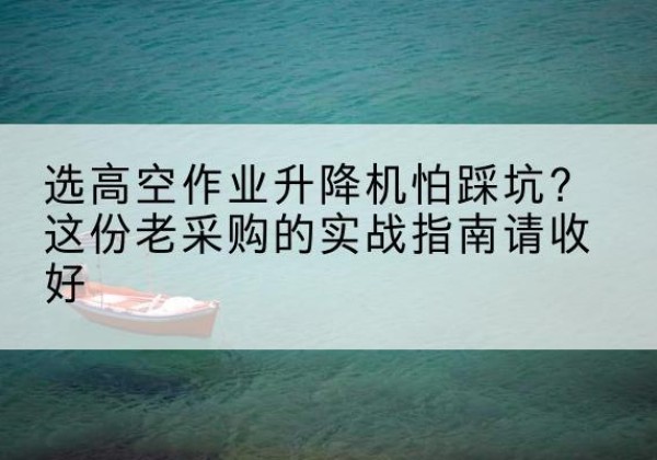 阳明高空作业升降机厂家推荐-选高空作业升降机怕踩坑？这份老采购的实战指南请收好
