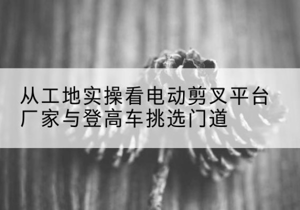 阳明电动剪叉升降平台厂家-从工地实操看电动剪叉平台厂家与登高车挑选门道